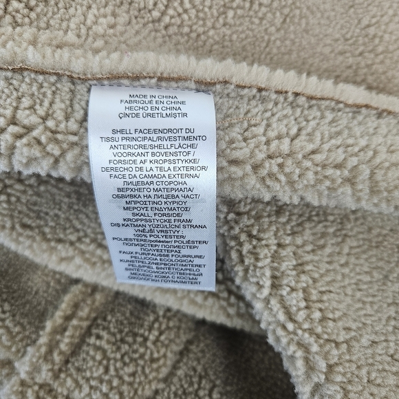 Lauren Ralph Lauren Faux Suede Jacket with Faux Shearling Trim Cognac XL - Picture 8 of 11